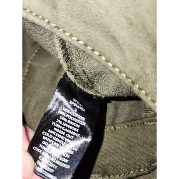 Social Standards Pants Womens Sz 2 Army Green Logan Utility Zipper Ankle - Picture 11 of 12